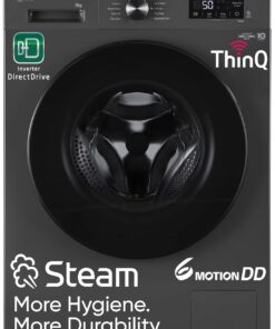 LG 8 Kg, 5 Star, Wi-Fi, Direct Drive Technology, Steam Wash, 6 Motion DD, Fully-Automatic Front Load Washing Machine (FHB1208Z4M, Allergy Care, In-Built Heater, Touch Panel, Middle Black)