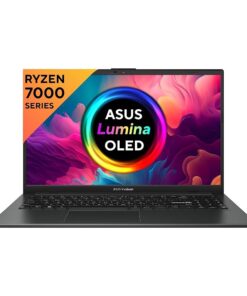 ASUS Vivobook Go 15 OLED (2023) Ryzen 5 Quad Core 7520U - (8 GB/512 GB SSD/Windows 11 Home) E1504FA-LK522WS Thin and Light Laptop (15.6 Inch, Mixed Black, 1.63 Kg, With MS Office)