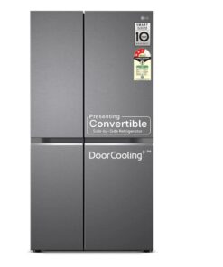 LG 650 L 3-Star Convertible Side-by-Side Refrigerator with Multi-Air Flow & Smart Diagnosis, Dazzle Steel, GL-B257JDS3